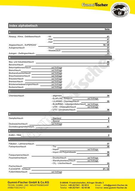 01 Schläuche - Gummi-Fischer GmbH & Co.KG