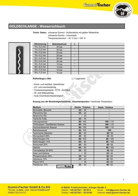 01 Schläuche - Gummi-Fischer GmbH & Co.KG