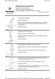 Personal exercise program - Warwick Physio + Rehab | Home