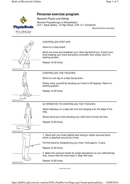 Personal exercise program - Warwick Physio + Rehab | Home