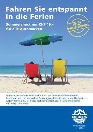 Fahren Sie entspannt in die Ferien Sommercheck nur ... - Emil Frey AG