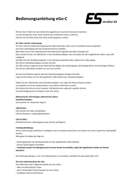 e-zigarette bedienungsanleitung deutsch Produktvideos von Flotter-Dampfer main image 0