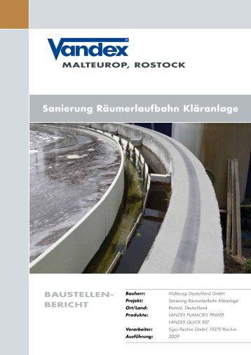 Bericht MalteurOP, rOstOcK sanierung räumerlaufbahn ... - Vandex