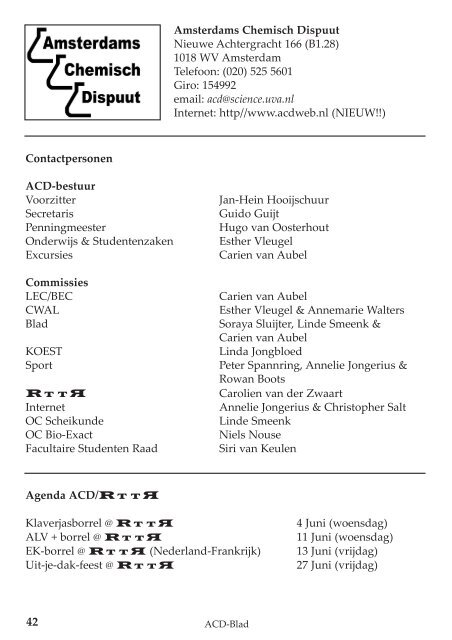 acdblad - Faculteit der Natuurwetenschappen, Wiskunde en ...