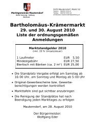 Bartholomäus-Krämermarkt - Marktgemeinde Mauterndorf