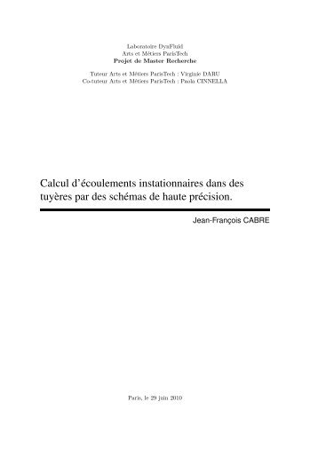 Calcul d'écoulements instationnaires dans des tuy`eres par ... - limsi