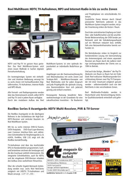 Reel Multiroom Hdtv Tv Aufnahmen Mp3 Und Reel