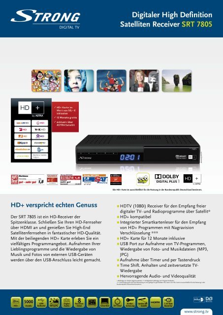 Digitaler High Definition Satelliten Receiver Srt 7805 Strong