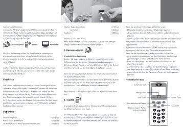 Chipkarte Gebühren 1. Kassenautomat 2. Telefon - Klinikum ...