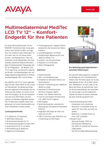 Multimediaterminal MediTec LCD TV 12“ – KomfortEndgerät für Ihre ...