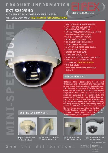 S eethedifference ! MINI-SPEED-DOME - ELBEX (Deutschland) GmbH