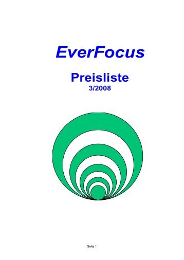 EverFocus Preisliste 3/2008 - Opto-System-Technik