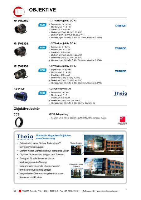 kameras & domekameras - ViSiTec Video-Sicherheit-Technik GmbH