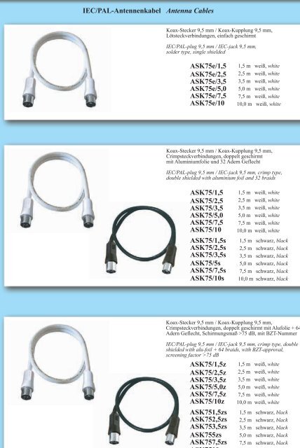 Antennentechnik - Audio-Video-Antenne-HDMI,Scart,LED