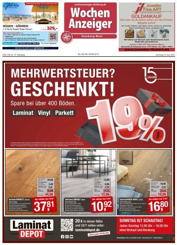 12AB6053 Wochenanzeiger Duisburg-West-Homberg 14.06.2025