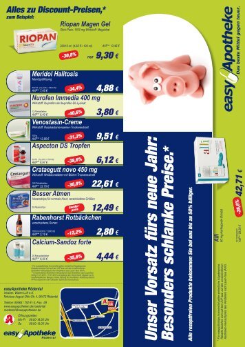 zu Discount-Preisen - easyApotheke - Ihre Apotheke in Rödental