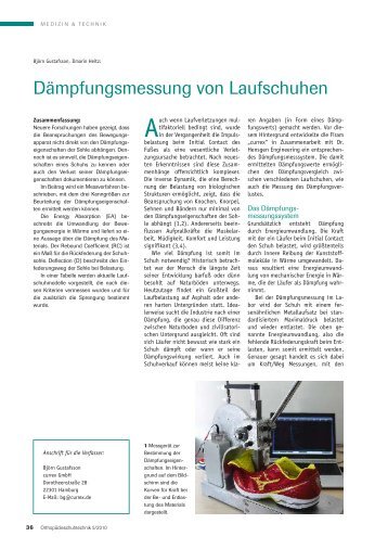 Dämpfungsmessung von Laufschuhen - currex