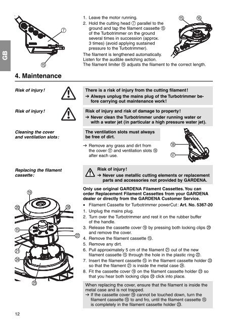 OM, Gardena, Turbotrimmer, Art 02404-20