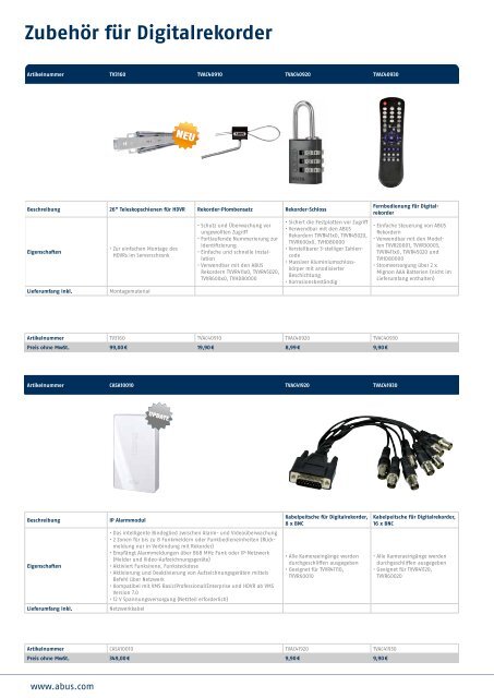 Video | Alarm | Mechatronik Katalog 2012 - ABUS Security-Center