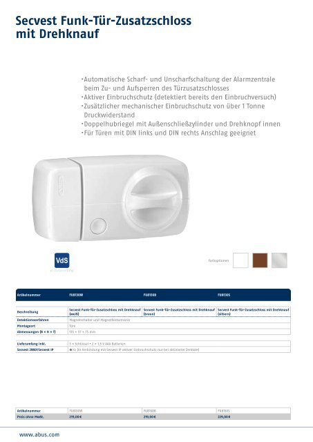 Video | Alarm | Mechatronik Katalog 2012 - ABUS Security-Center