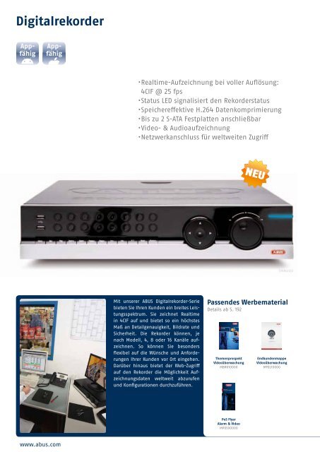 Video | Alarm | Mechatronik Katalog 2012 - ABUS Security-Center