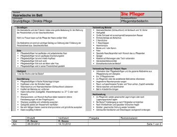 Haarwäsche im Bett Grundpflege / Direkte Pflege Pflegemitarbeiter/in