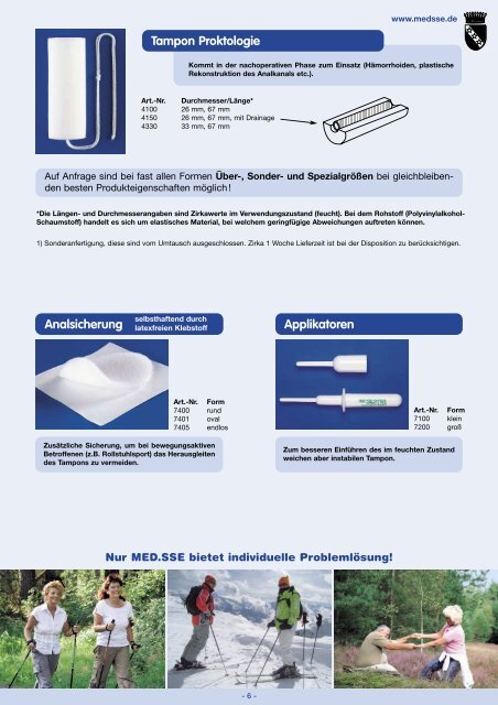 Sortimentsübersicht PVA Analtampons