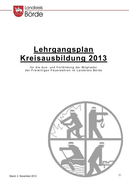 Lehrgangsplan Kreisausbildung 2013 - Landkreis Börde