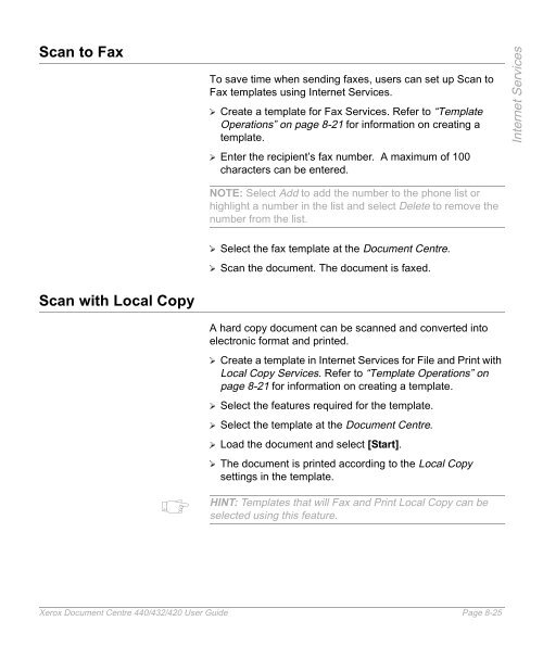 Xerox Document Centre 440/432/420 User Guide