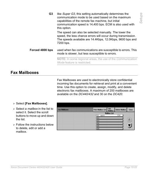 Xerox Document Centre 440/432/420 User Guide