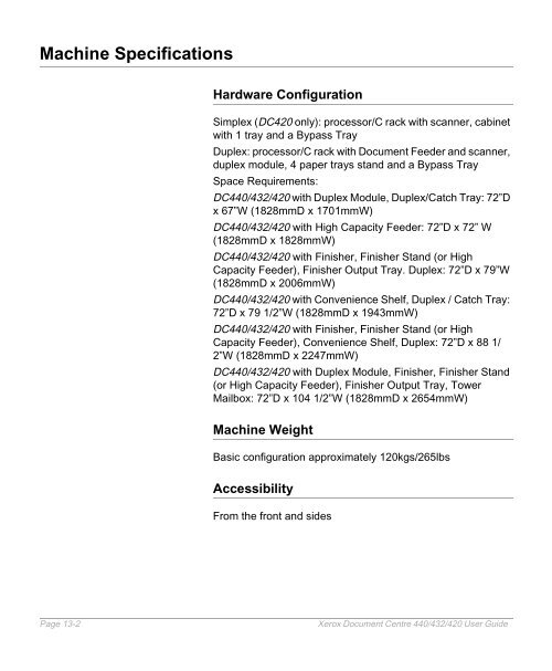 Xerox Document Centre 440/432/420 User Guide