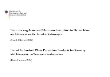 Liste der zugelassenen Pflanzenschutzmittel in Deutschland
