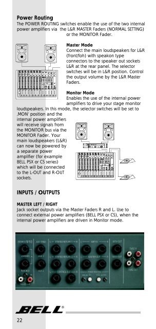 Stereo Powered Mixer B10.600 - Bell Audio