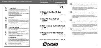 DJ-Mixer Mc Crypt Dj-800 - produktinfo.conrad.com
