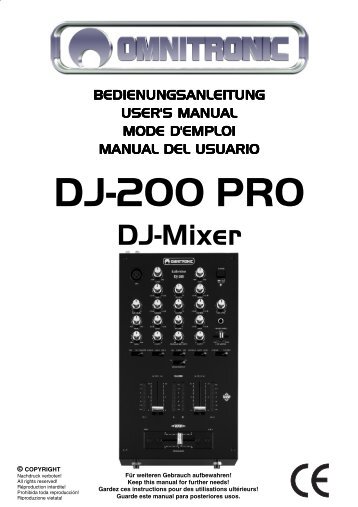 MANUAL DEL USUARIO DJ-200 PRO Battle-Mixer