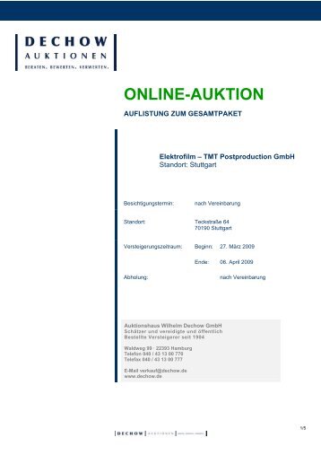 insolvenzverstei g online-auktion - Karner & Dechow Industrie ...