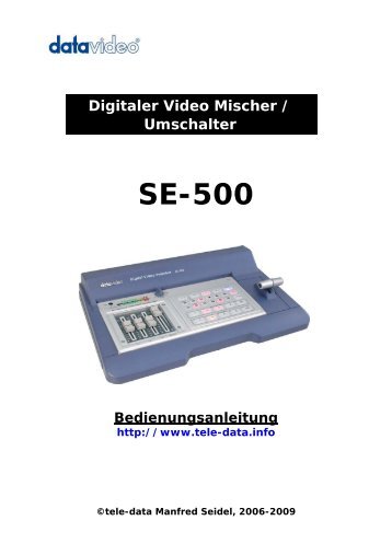 SE500 MIDI Remote Control Command - tele-data Manfred Seidel