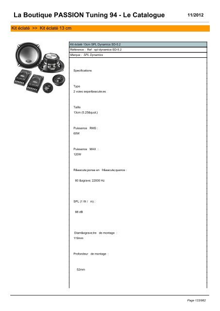 La Boutique PASSION Tuning 94 - Le Catalogue