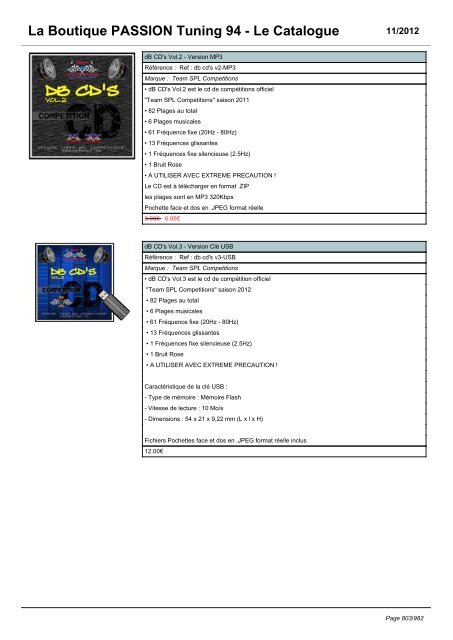 La Boutique PASSION Tuning 94 - Le Catalogue