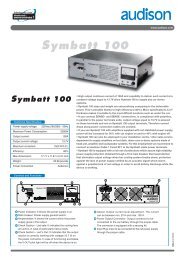 www.audison.com Technical Specification Power supply voltage ...