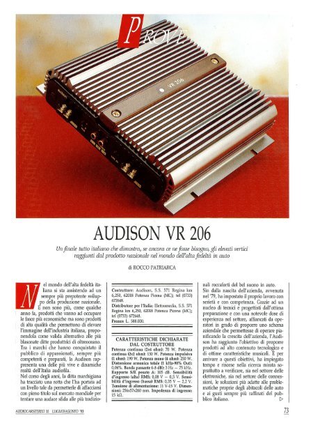 AUDISON VR 206 - elettromedia
