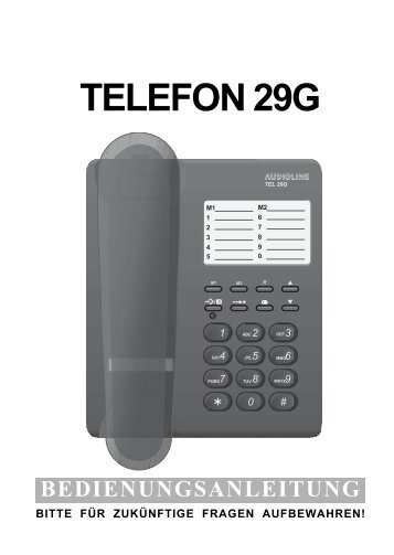 bedienungsanleitung telefon 29g - Audioline
