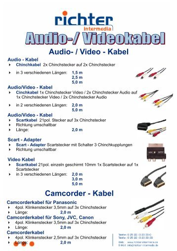 Audio- / Video - Kabel Camcorder - Kabel - richter intermedia