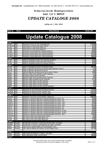 Update Catalogue 2008 - Showlight AG