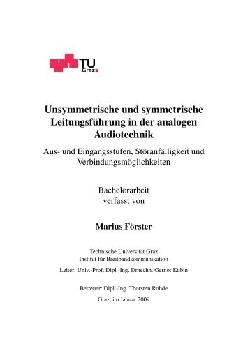 Unsymmetrische und symmetrische Leitungsführung in der ...