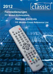 Fernbedienungen >>> Modellreferenzliste Remote Controls