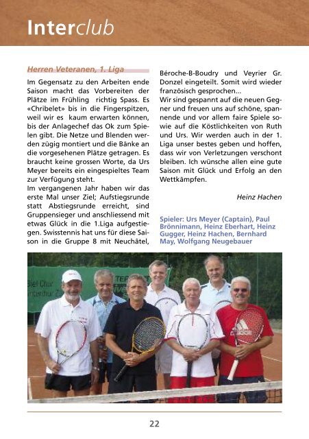 Interclub - Tennisclub Bremgarten