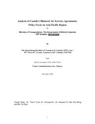 Analysis of Canada's Bilateral Air Services Agreements - Ministry of ...