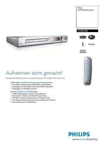 DVDR3380/31 Philips DVD-Player/Recorder