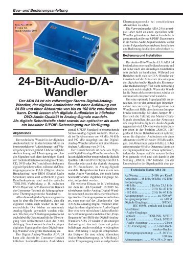 24-Bit-Audio-D/A- Wandler